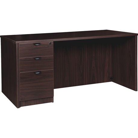 Lorell Prominence 2.0 Left-Pedestal Desk - 1" Top, 60" x 30"29" - 3 x File, Box Drawer(s) - Single Pedestal on Left Side - Band 