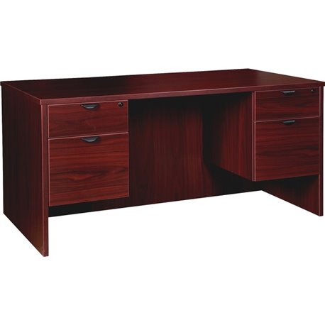 Lorell Prominence 2.0 3/4 Double-Pedestal Desk - 1" Top, 60" x 30"29" - 2 x File, Box Drawer(s) - Double Pedestal on Left/Right 