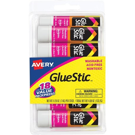 Avery Glue Stick - 0.26 oz - 18 / Pack - White