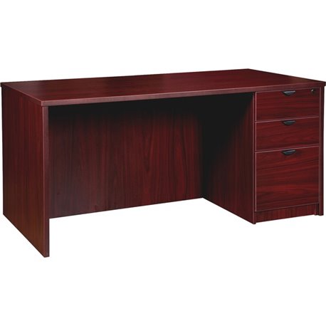 Lorell Prominence 2.0 Right-Pedestal Desk - 1" Top, 60" x 30"29" - 3 x File, Box Drawer(s) - Single Pedestal on Right Side - Ban