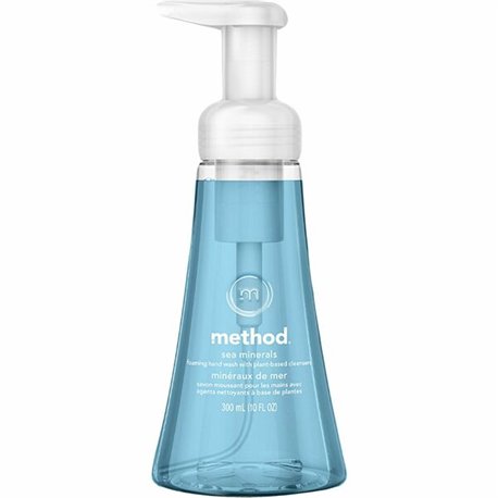 Method Foaming Hand Soap - Sea Mineral ScentFor - 10 fl oz (295.7 mL) - Pump Bottle Dispenser - Hand - Light Blue - Rich Lather,