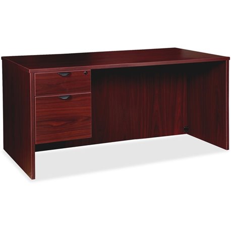 Lorell Prominence 2.0 3/4 Left-Pedestal Desk - 1" Top, 66" x 30"29" - 2 x File, Box Drawer(s) - Single Pedestal on Left Side - B