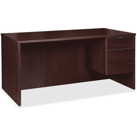 Lorell Prominence 2.0 3/4 Right-Pedestal Desk - 1" Top, 66" x 30"29" - 2 x File, Box Drawer(s) - Single Pedestal on Right Side -