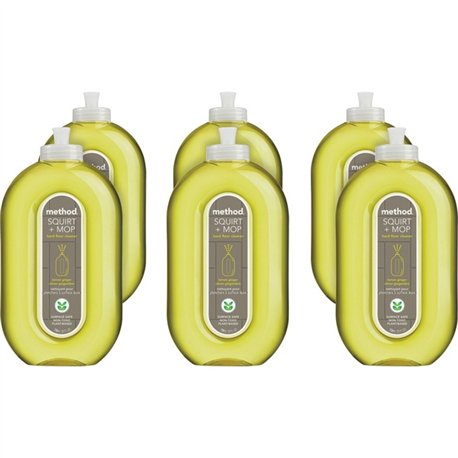 Method Squirt + Mop Hard Floor Cleaner - Ready-To-Use - 25 fl oz (0.8 quart) - Lemon Ginger Scent - 6 / Carton - Non-toxic, Deod