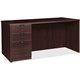 Lorell Prominence 2.0 Left-Pedestal Desk - 1" Top, 72" x 36"29" - 3 x File, Box Drawer(s) - Single Pedestal on Left Side - Band 