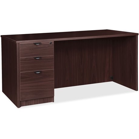 Lorell Prominence 2.0 Left-Pedestal Desk - 1" Top, 72" x 36"29" - 3 x File, Box Drawer(s) - Single Pedestal on Left Side - Band 