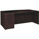 Lorell Prominence 2.0 Bowfront Left-Pedestal Desk - 1" Top, 72" x 42"29" - 3 x File, Box Drawer(s) - Single Pedestal on Left Sid