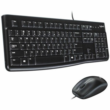 Logitech MK120 Desktop Corded Combo Set - USB Cable Keyboard - 104 Key - USB Cable Mouse - Optical - 1000 dpi - 3 Button - Scrol