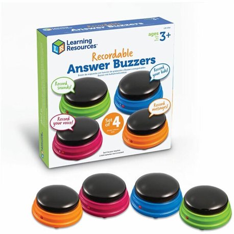 Learning Resources Recordable Answer Buzzers - Theme/Subject: Learning - Skill Learning: Sound, Game - 4 Pieces - 3+ - 4 / Pack
