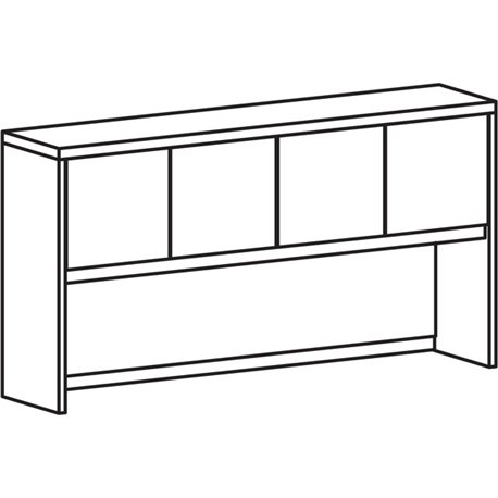 Lorell Prominence 2.0 Hutch - 72" x 16"39" - 4 Door(s) - Material: Particleboard - Finish: Gray Elm, Thermofused Melamine (TFM),