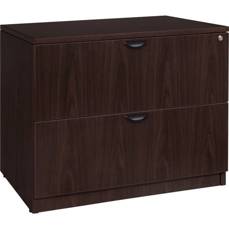 Lorell Prominence 2.0 Lateral File - 36" x 22"29" - 2 x File Drawer(s) - Band Edge - Material: Particleboard - Finish: Espresso 