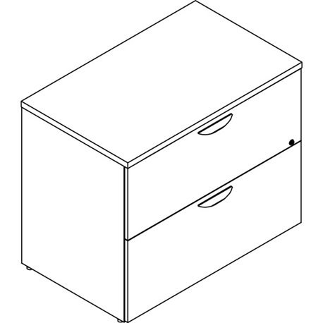 Lorell Prominence 2.0 Lateral File - 36" x 22"29" , 1" Top, 0.1" Edge - 2 x File Drawer(s) - Band Edge - Material: Laminate - Fi