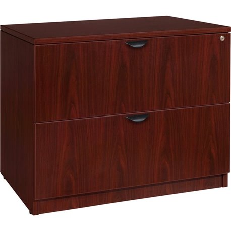 Lorell Prominence 2.0 Lateral File - 36" x 22"29" - 2 x File Drawer(s) - Band Edge - Material: Laminate - Finish: Mahogany