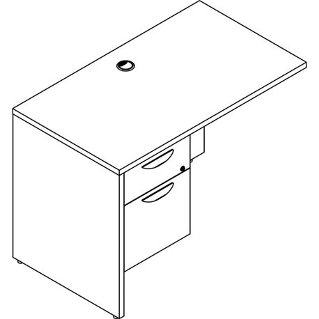 Lorell Prominence 2.0 Left Return - 42" x 24"29" , 1" Top, 0.1" Edge - 2 x File, Box Drawer(s) - Single Pedestal on Left Side - 