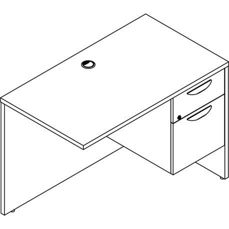 Lorell Prominence 2.0 Right Return - 42" x 24"29" , 1" Top, 0.1" Edge - 2 x File, Box Drawer(s) - Single Pedestal on Right Side 