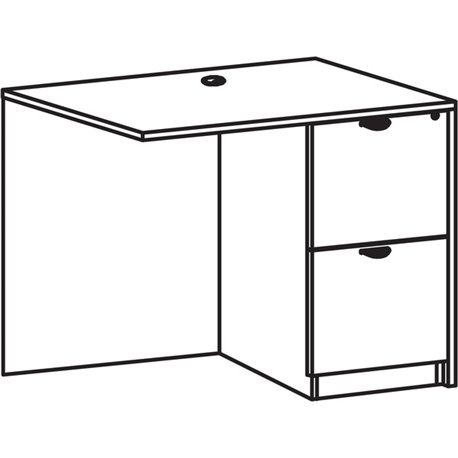 Lorell Prominence 2.0 Right Return - 42" x 24"29" , 1" Top, 0.1" Edge - 2 x File Drawer(s) - Band Edge - Material: Particleboard