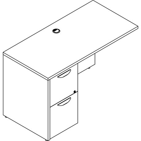 Lorell Prominence 2.0 Left Return - 48" x 24"29" , 1" Top, 0.1" Edge - 2 x File Drawer(s) - Band Edge - Material: Particleboard 