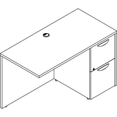 Lorell Prominence 2.0 Right Return - 48" x 24"29" , 1" Top, 0.1" Edge - 2 x File Drawer(s)Right Side - Material: Particleboard, 