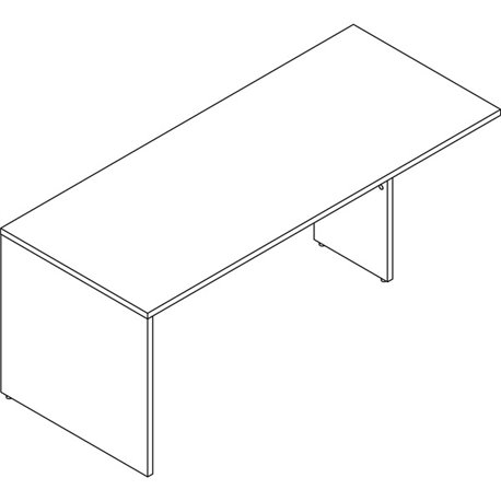 Lorell Prominence 2.0 Peninsula Desk - 72" x 30"29" , 1" Top, 0.1" Edge - Material: Particleboard, Thermofused Melamine (TFM) - 