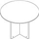 Lorell Prominence 2.0 Round Laminate Conference Table - 29" x 42" , 1" Top, 0.1" Edge - Material: Particleboard - Finish: Gray