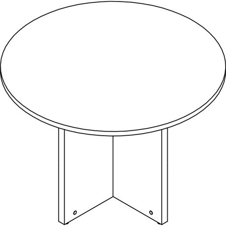 Lorell Prominence 2.0 Round Laminate Conference Table - 29" x 42" , 1" Top, 0.1" Edge - Material: Particleboard - Finish: Gray