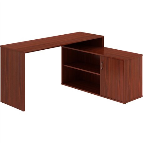 LYS L-Shape Workstation with Cabinet - For - Table TopLaminated L-shaped Top - 200 lb Capacity - 29.50" Height x 60" Width x 47.