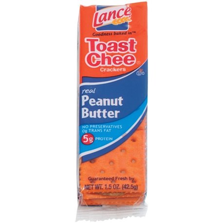 Lance Toast Chee Peanut Butter Cracker Sandwiches - Individually Wrapped - Peanut Butter - 1 Serving Pack - 24 / Box