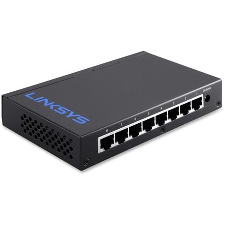 Linksys LGS108 8-Port Business Desktop Gigabit Switch - 8 Ports - 10/100/1000Base-T - 2 Layer Supported - Twisted Pair - Desktop