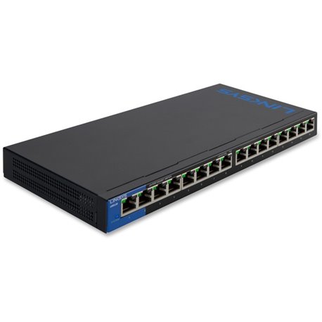 Linksys 16-Port Desktop Gigabit Switch - 16 Ports - 10/100/1000Base-T - 2 Layer Supported - Twisted Pair - Desktop, Wall Mountab