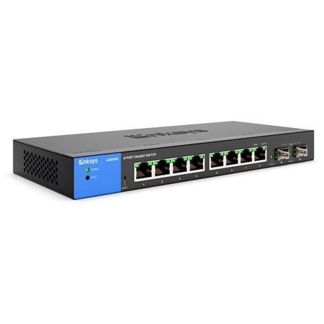 Linksys 8-Port Managed Gigabit Ethernet Switch with 2 1G SFP Uplinks - 8 Ports - Manageable - Gigabit Ethernet - 10/100/1000Base