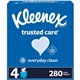 Kleenex Trusted Care Tissues - 2 Ply - 8.20" x 8.40" - White - 70 Per Box - 4 / Pack