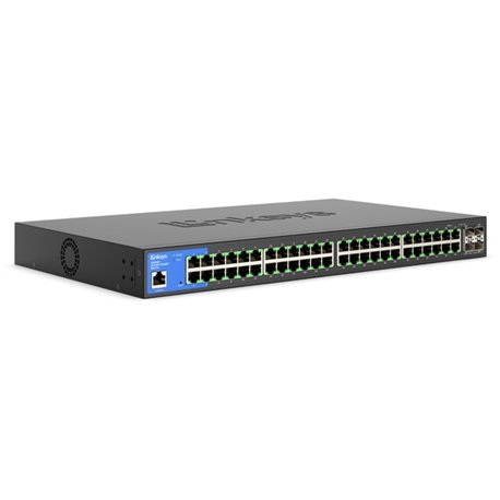 Linksys 48-Port Managed Gigabit Switch with 4 10G SFP+ Uplinks - 48 Ports - Manageable - TAA Compliant - 3 Layer Supported - Mod