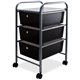 Advantus 3-Drawer Organizer - 3 Drawer - 4 Casters - Metal - x 15.5" Width x 13" Depth x 27" Height - Smoke - 1 Each