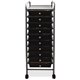 Advantus 10-Drawer Organizer - 10 Drawer - 4 Casters - Metal - x 15.5" Width x 13" Depth x 37.5" Height - Smoke - 1 Each