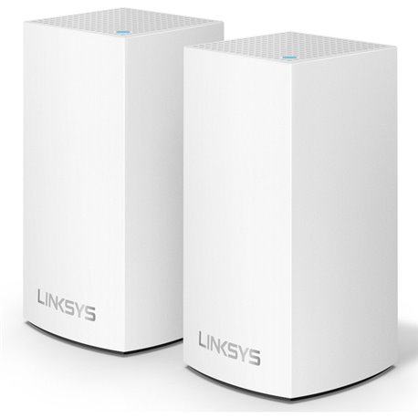 Linksys Velop Intelligent Mesh WiFi System- 2-Pack White (AC1300) - 2.40 GHz ISM Band - 5 GHz UNII Band - 3 x Antenna(3 x Intern