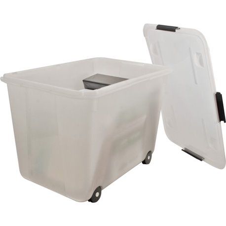 Advantus 15-gallon Rolling Storage Tub - External Dimensions: 23.8" Width x 15.8" Depth x 15.8" Height - 15 gal - Stackable - Pl