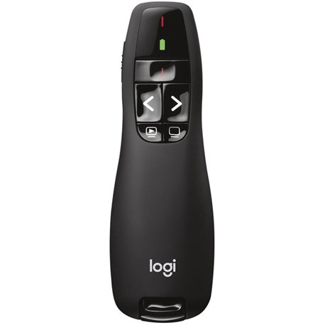 Logitech R400 Wireless Presenter - Laser - Wireless - 49.21 ft - Radio Frequency - 2.40 GHz - Black - 1 - USB - 2