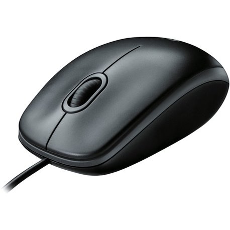 Logitech B100 Optical USB Mouse - Optical - Cable - Black - 1 - USB - 800 dpi - Scroll Wheel - 3 Button(s) - Symmetrical