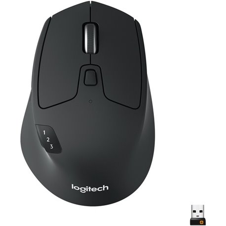 Logitech M720 Triathlon Multi-Device Wireless Mouse, Bluetooth, USB Unifying Receiver, 1000 DPI, 8 Buttons, 2-Year Battery, Comp