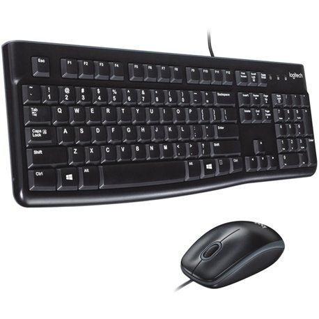 Logitech MK120 Desktop Corded Combo Set - USB Cable Keyboard - 104 Key - USB Cable Mouse - Optical - 1000 dpi - 3 Button - Scrol