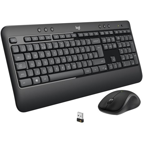 Logitech MK540 Advanced Wireless Keyboard and Mouse Combo for Windows, 2.4 GHz Unifying USB-Receiver, Multimedia Hotkeys, 3-Year