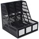 Advantus 3-compartment Magazine/Literature File - 3 Compartment(s)Desktop - Durable, Lightweight, Labeling Area - Black - Plasti