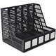 Advantus 5-compartment Magazine/Literature File - 5 Compartment(s)Desktop - Durable, Lightweight, Labeling Area - Black - Plasti