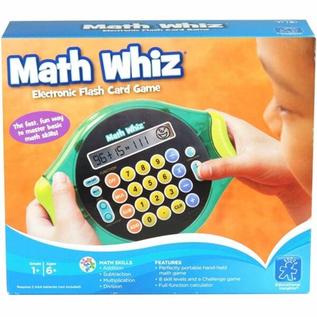 Learning Resources Handheld Math Whiz Game - Skill Learning: Mathematics, Quiz, Addition, Subtraction, Multiplication, Division 