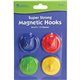 Learning Resources Super Strong Magnetic Hooks Set - for Pocket Chart, Flip Book, Hall Pass, Decoration - Metal - Red, Blue, Gre