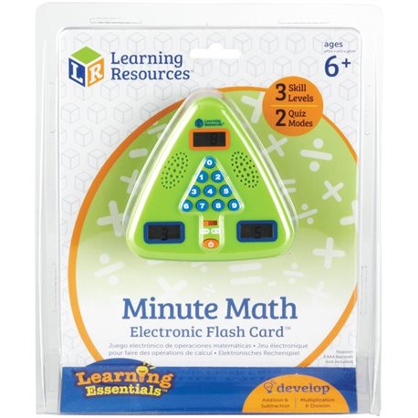 Learning Resources Minute Math Electronic Flash Card - Skill Learning: Equation Solving, Visual Processing, Audio Feedback, Addi