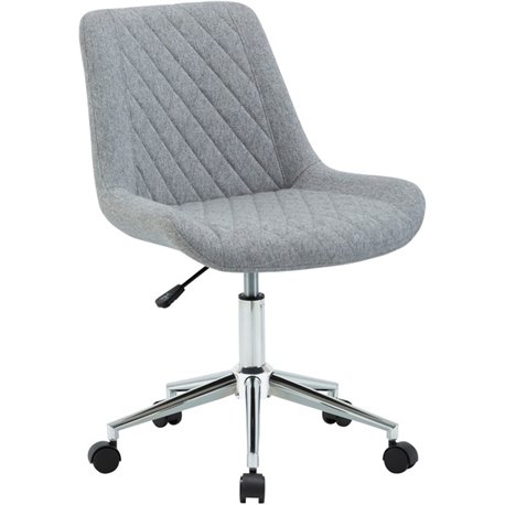 LYS Low Back Office Chair - Gray Plywood, Fabric Seat - Gray Plywood, Fabric Back - Low Back - 1 Each