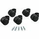 Master Caster Deluxe Futura Hooded Carpet Casters - 2.18" Diameter - 120 lb - Nylon - Matte Black - 5 / Set