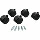 Master Caster Deluxe Duet Hooded Carpet Casters - 2" Diameter - 110 lb - Nylon - Matte Black - 5 / Set