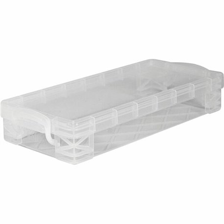 Advantus Super Stacker Pencil Box - External Dimensions: 8.5" Width x 4" Depth x 1.6" Height - Stackable - Plastic - Clear - For